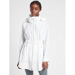 Athleta Drip Drop Jacket White Hooded Water Resistant Windbreaker 3X NWT